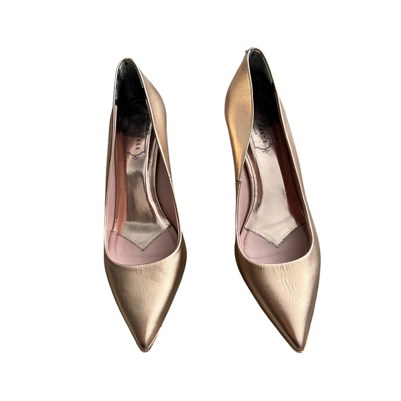 Ted Baker London Pointed Toe Heels Bronze Rose Gold Occasion Party‎ Shoes - Picture 2 of 7